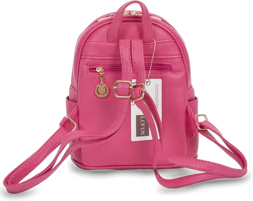 Vista 6 de Mochila pequeña para niñas y mujeres, de cuero, a la moda, para el día a día