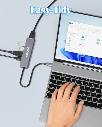 Vista 7 de Hub USB C 5 en 1 con HDMI 4K, adaptador USB C a HDMI, carga PD de 100 W, USB 3.0 5Gbps y 2 puertos USB 2.0, concentrador multipuerto tipo C
