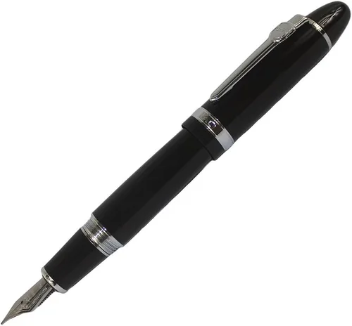 Vista 7 de Jinhao - Pluma estilográfica 159 negro lacado con borde dorado, dorado