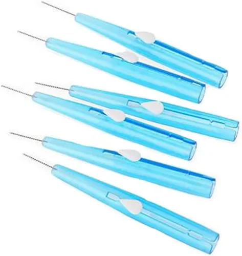 Vista 6 de Cepillo interdental Push-Pull 0.7 MM Dental Pick Limpiadores interdentales Alambre de ortodoncia Palillo de dientes Cepillo de dientes Cuidado Oral