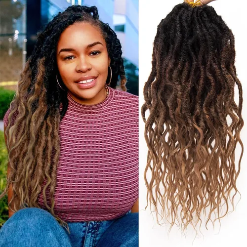 Vista 63 de Rizos de cabello sintético tejido en crochet de 16 pulgadas, 8 paquetes, Rizos de cabello tejido en crochet pre-enlazados con extremos rizados
