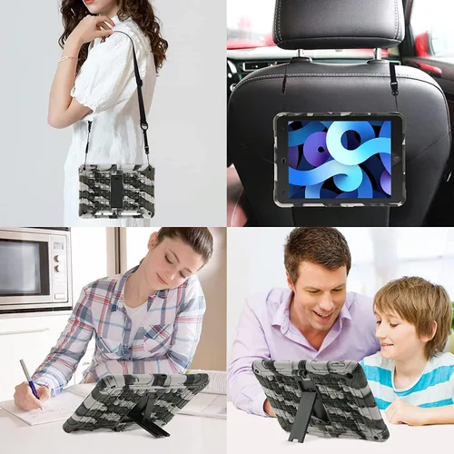 Vista 6 de XZC Funda para iPad de 9ª/8ª/7ª generación (funda para iPad 10.2 2021/2020/2019) a prueba de golpes con protección contra caídas para iPad