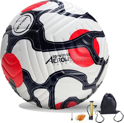 Vista 7 de Balón de fútbol tamaño 5,4 – Piel sintética impermeable con unión térmica, entrenamiento profesional y pelota de partido para jóvenes y adultos