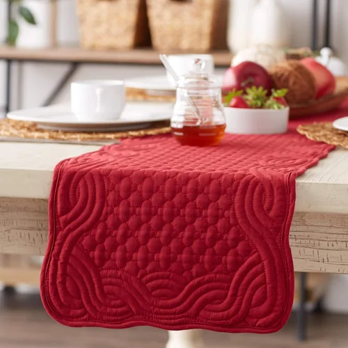 Vista 3 de DII Quilted Farmhouse Collection - Camino de mesa, 13x72, arándano