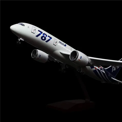 Vista 4 de 24-Hours Modelo de avión 1:130 de 18" modelo Nippon B787 con luz LED (toque o control de sonido) para decoración o regalo