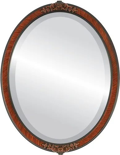Vista 23 de Espejo de pared biselado ovalado para decoración del hogar, estilo Athena, negro plateado, dimensiones exteriores de 14 x 18 pulgadas