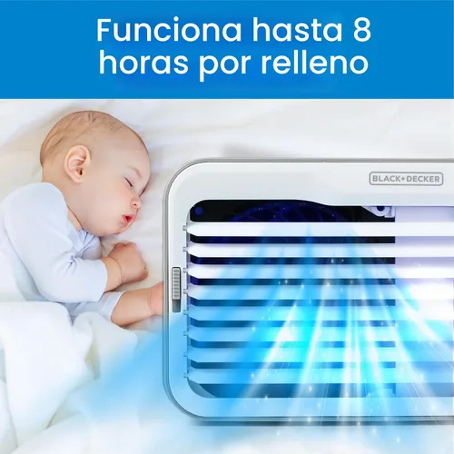 Vista 3 de BLACK+DECKER - Ventilador de aire de escritorio, ventilador portátil personal con 3 velocidades, enfriador de aire evaporativo con tanque de agua