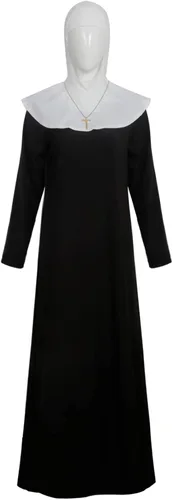 Vista 4 de Slorntukn Disfraz de monja para mujer, traje de madre Teresa