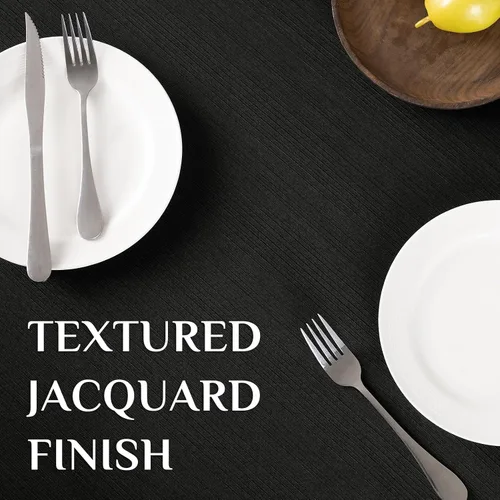 Vista 4 de Softalker Mantel rectangular de jacquard - Fundas de mesa de damasco geométrico, impermeables, resistentes a las manchas, lavables, de poliéster