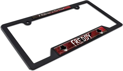 Vista 4 de Elektroplate Con licencia oficial – Freddy Krueger Nightmare on Elm Street - Marco de matrícula de plástico negro de grado automático, marco