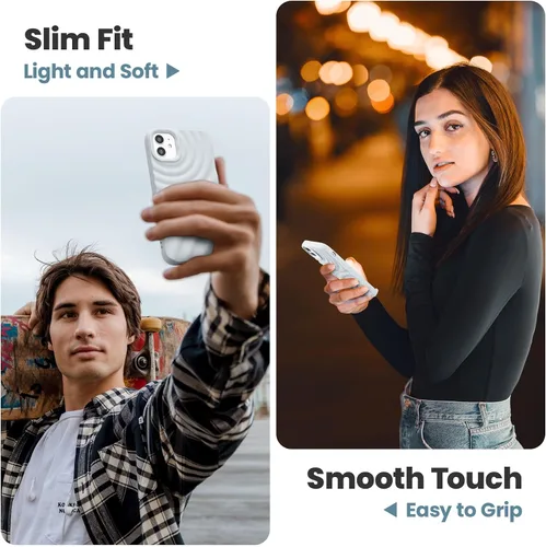 Vista 2 de ZCDAYE Funda diseñada para iPhone 11, bonita funda para teléfono con patrón de desgarrador de agua, tacto sedoso, brillante, elegante, para mujeres