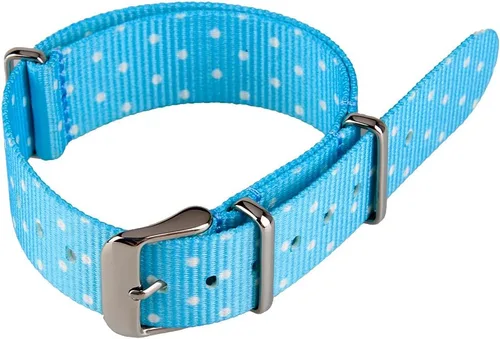 Vista 3 de 0.787 in de tela de nylon azul claro lindo reloj de pulsera tejida banda de reloj, Ejército,Militar