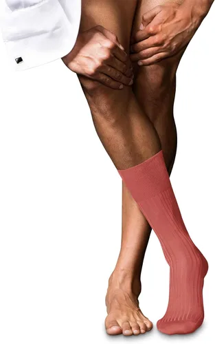 Vista 6 de FALKE Calcetines Tiago de vestir para hombre, algodón sostenible, tripa, 1 par Azul (Arándano)