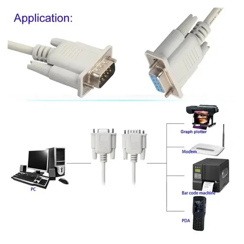 Vista 4 de 1.5M 300cm Serial RS232 9-Pin Male to Female DB9 PC Converter Extension Transfer Cord Extending Wire for Computer(1.5m,1PC)