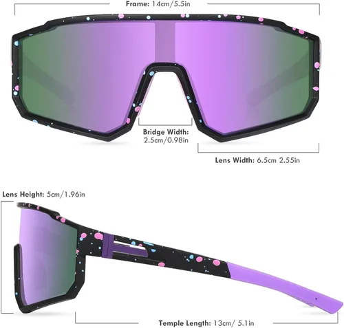 Vista 2 de Gafas de sol deportivas para niños, polarizadas, con protección UV400, para niños y niñas, para béisbol, softbol, ciclismo