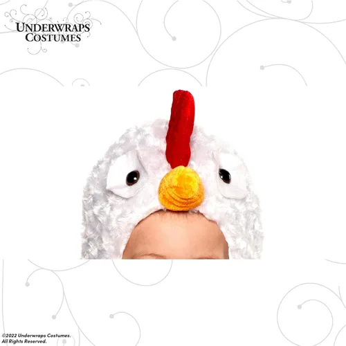 Vista 4 de UNDERWRAPS Disfraz de bebé de gallo Toodler - Disfraz de Halloween para bebé de vientre de gallo