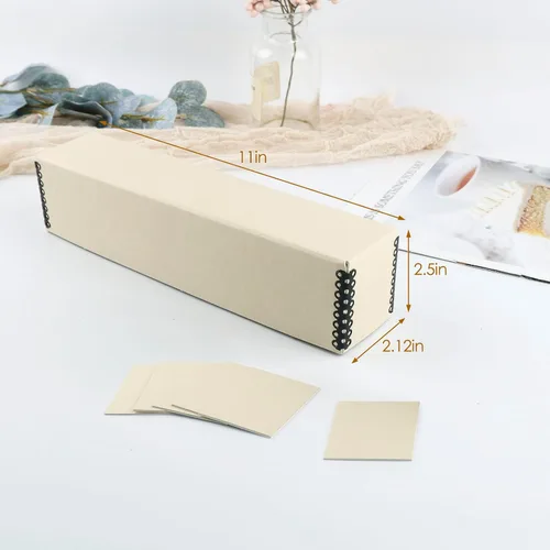 Vista 2 de Golden State Art, Archival Slide Storage Case, 2.5"x2.125"x11" - Bronceado Acid-Free File Box, Metal Edge Corner, Holds Up to 140 Films, Ideal for