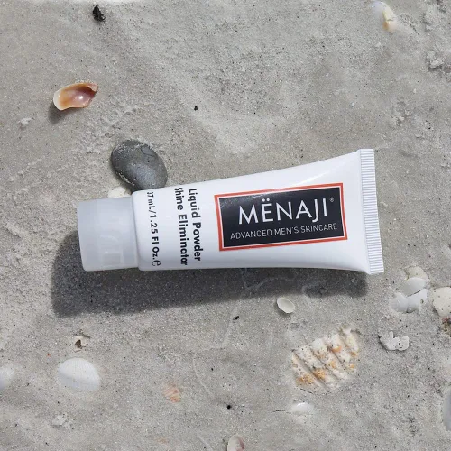 Vista 9 de Mænaji - Eliminador de brillo líquido en polvo Polvo antibrillo para hombres Eliminador de aceite facial Suaviza líneas finas y arrugas