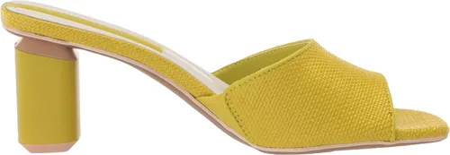 Vista 6 de Franco Sarto Sandalias de tacón Linley para mujer, Rafia verde manzana