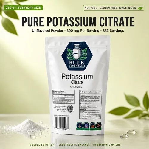 Vista 4 de Suplemento de citrato de potasio, 8.82 oz de polvo puro, 300 mg por porción