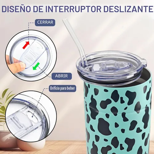 Vista 3 de 1 tapa de repuesto para vaso de 40 onzas, solo compatible con vaso de acero inoxidable Silver Buffalo, reutilizable, a prueba de derrames, apto