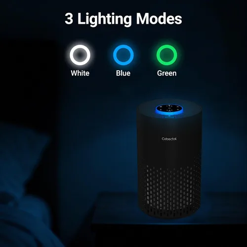 Vista 9 de Purificadores de aire para dormitorio y hogar, limpiador de aire Cobectal con filtro H14 True HEPA 3 en 1 para habitación de hasta 1050 pies
