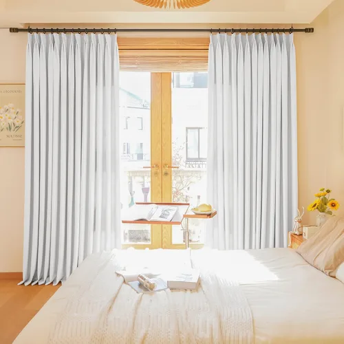 Vista 24 de HUTO Cortinas Plisadas de Pinzas Opacas con Aislamiento Térmico para Oscurecer la Habitación, Panel de Tratamiento de Ventana para Sala de Estar