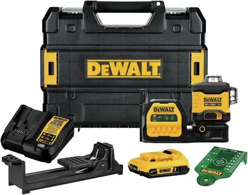 Vista 6 de DEWALT Kit de Nivel Láser 20V/12V MAX, Láser de Línea Cruzada y Láser de 2 Puntos, Verde (DCLE34220G)