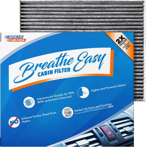 Vista 33 de Spearhead Odor Defense Breathe Easy - Filtro de cabina para AC y calentador Compatible con Chrysler 200 2015-17, Cherokee 2014-18 como OEM Hasta