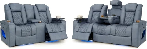 Vista 14 de Seatcraft Anthem LT - Sofá de cine en casa con mesa plegable Marrón