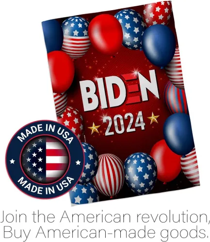 Vista 5 de Bandera de Biden Harris conjunta Jardín Patriótico Votar Presidente Demócrata Republicano Tea Party Estados Unidos Americana Elección Casa Banner