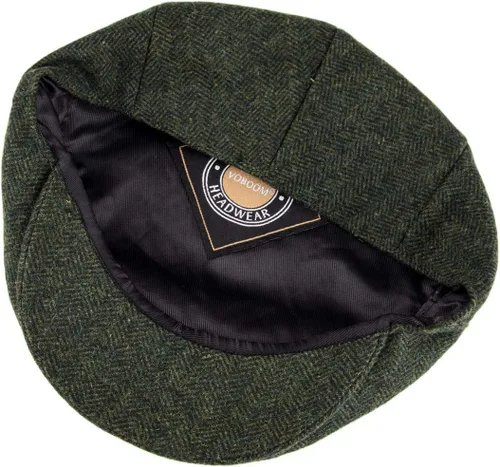 Vista 6 de VOBOOM - Gorra plana en espiga para hombre con mezcla de lana
