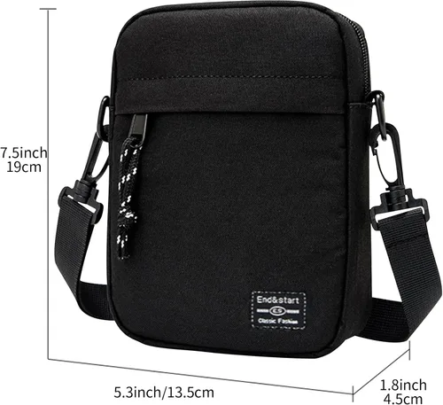 Vista 2 de Bolso bandolera pequeño para hombre, bolso bandolera para mujer, mini bolso de mensajero resistente al agua para viajes de trabajo