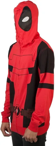 Vista 3 de Marvel Deadpool - Sudadera con capucha para hombre (talla XL), color rojo, Rojo