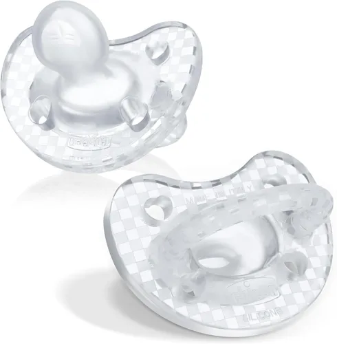 Vista 21 de Chicco Luxe Orthodontic Pacifier One-Piece Silicone, 0-6m, 2-Pack Rubor