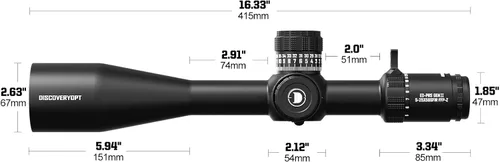 Vista 5 de DISCOVERYOPT Optics ED GEN-II 5-25x56mm PRS Rifle Scope FFP, Retícula iluminada con parada cero de 34mm de tubo