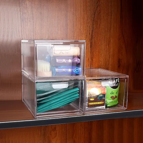 Vista 7 de Yes!Fresh Organizador de cajones, organizador de escritorio apilable con particiones interiores extraíbles para organización y almacenamiento