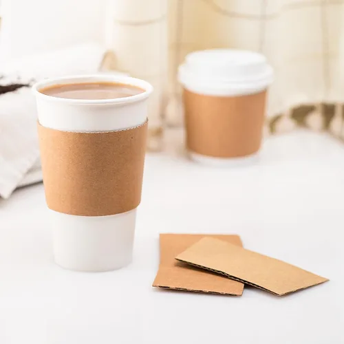 Vista 5 de Karat C5300 (Kraft) Fundas tradicionales para tazas de 10 oz. - 24 oz., Kraft (Paquete de 1000)