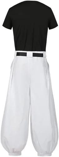 Vista 4 de WKDTWCOS Disfraz de anime Touji Fushiguro para hombre, disfraz de cosplay de manga corta y pantalón, traje de cosplay de Fushiguro Toji, disfraz