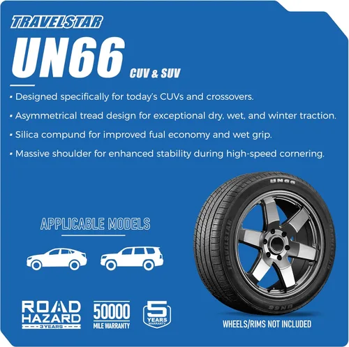 Vista 2 de Travelstar UN66 215/70R16 100H - Juego de 4 neumáticos CUV/SUV de alto rendimiento para todas las estaciones 215/70/16 215/70/16 – Incluye tres años