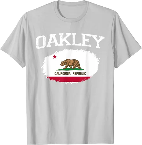 Vista 46 de OAKLEY CA CALIFORNIA Flag Vintage USA Sports Hombre Mujer Camiseta, Negro