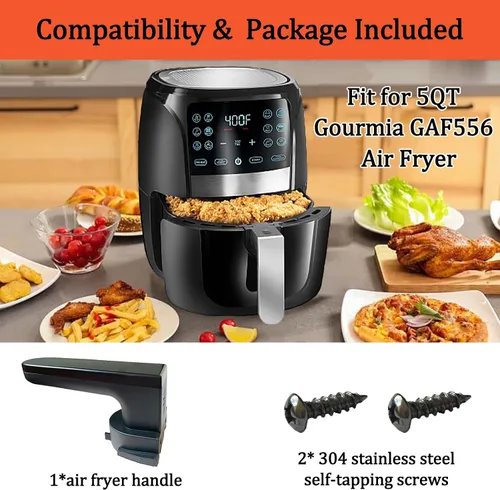 Vista 7 de Piezas de repuesto de mango de freidora de aire para freidora de aire 5QT Gourmia GAF556, mango de freidora de aire premium para freidora de aire
