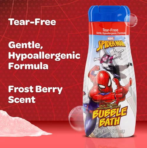 Vista 2 de Amazing Spider-Man Bath Time - Jabón de baño de burbujas para niños, 24 onzas líquidas, aroma a sandía