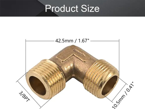Vista 2 de Othmro Conector de compresor de aire codo de cobre 16.2 × 16.2 1pcs