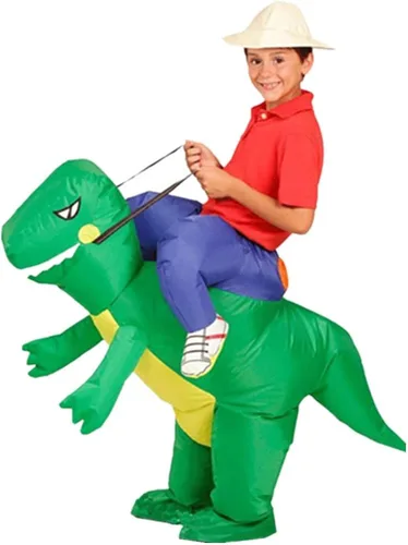 Vista 5 de Dreamhigh DH traje de dinosaurio disfraz de equitación feliz hinchable para niños