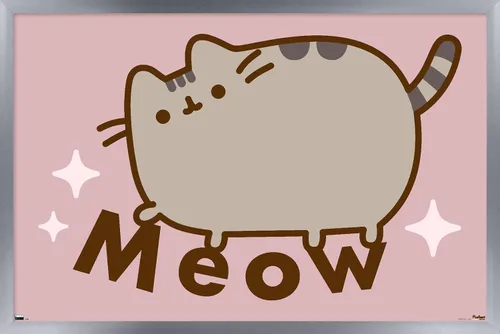 Vista 11 de Pusheen - Póster de pared de miau, 22.4 pulgadas de largo x 14.7 pulgadas de ancho, versión enmarcada en madera de granero