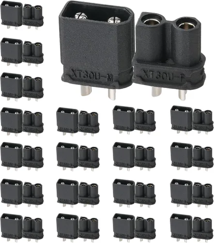 Vista 11 de ELFCULB 10 pares de conectores Amass XT30PW, conectores macho hembra XT30 para robot mini UAV (amarillo)