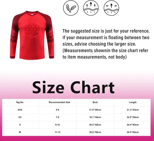 Vista 4 de TiaoBug Camiseta de portero de gladiador para niños y niños, camiseta de portero acolchada, uniforme de entrenamiento de equipo deportivo