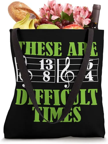 Vista 4 de Estos son tiempos difíciles divertida bolsa de mano de música de piano y violín