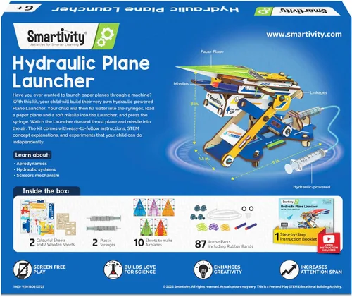Vista 8 de Smartivity DIY 2 en 1 Aviones de papel hidráulicos y lanzadores de dardos STEM juguete para niños de 6 a 14 años Regalos de cumpleaños para niños